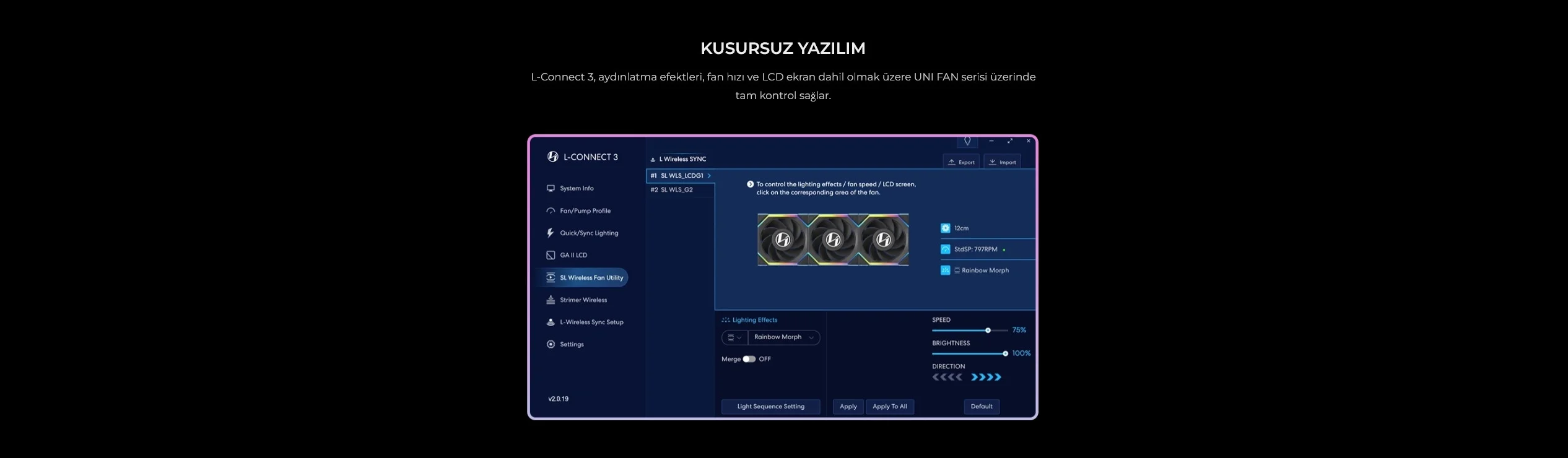 Lian Li UNI FAN SL WIRELESS 1x120mm Beyaz Kasa Fanı (G99.12SL1W1W.00)