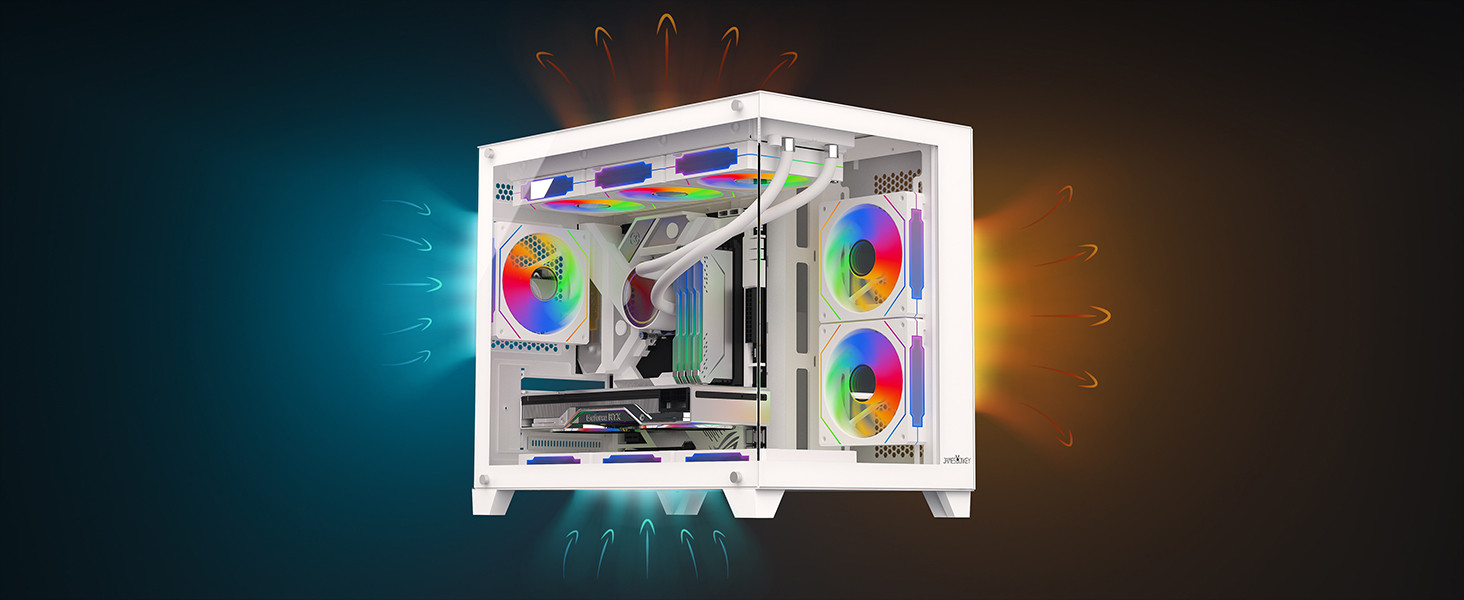 James Donkey Stark S700 3xARGB Temperli Cam mATX Beyaz Gaming Kasa