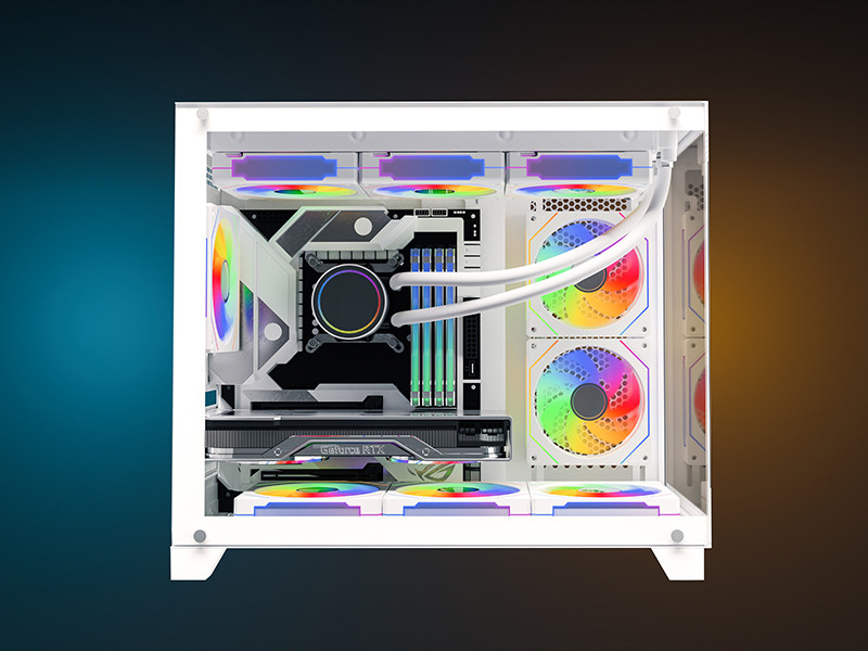 James Donkey Stark S700 3xARGB Temperli Cam mATX Beyaz Gaming Kasa