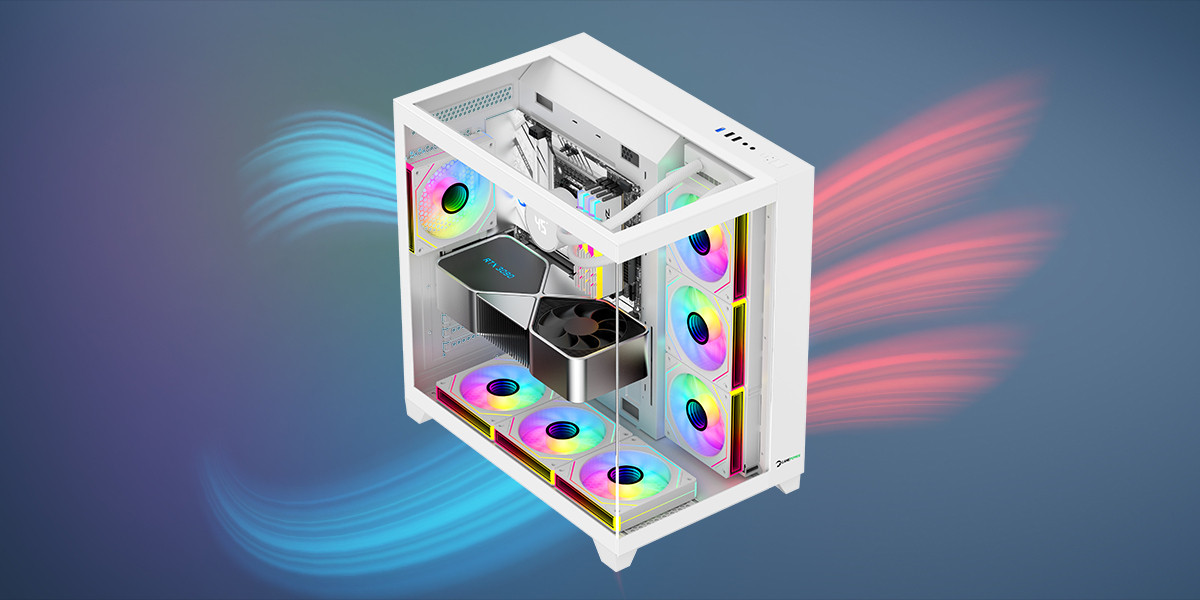 GamePower Warcry TopGlass  4xARGB Temperli Cam ATX Beyaz Gaming Kasa